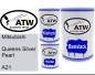 Preview: Mitsubishi, Queens Silver Pearl, A21: 500ml Lackdose + 500ml Klarlack + 250ml Härter - Set, von ATW Autoteile West.